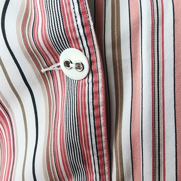 Susan Graver Women's Plus Shirt 2X Pink Stripe Cotton Casual Career Comfort - Picture 2 of 9